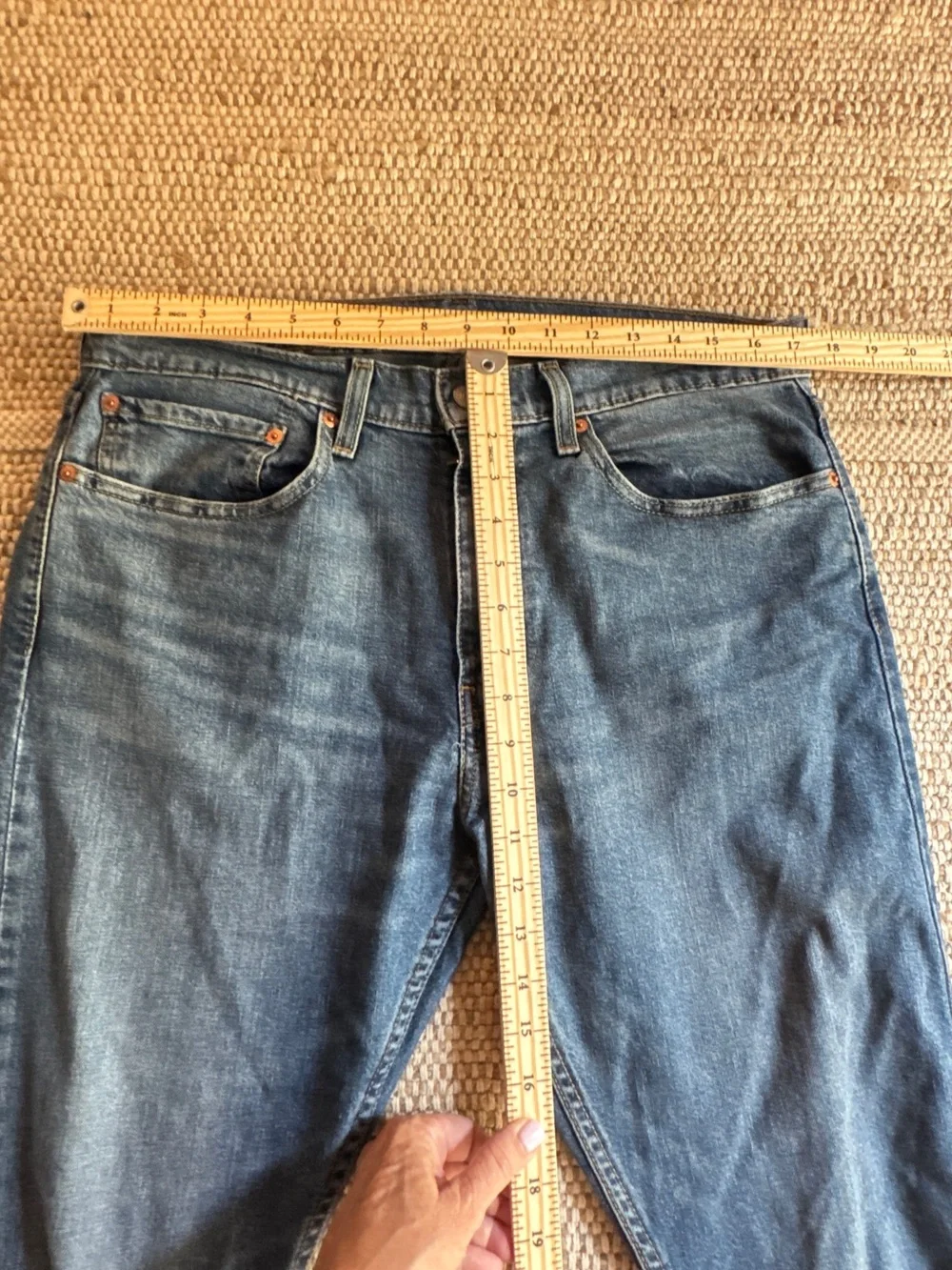 Levi's Men's Slim Straight Jeans - Blue with Tan Patch